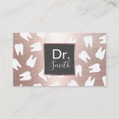 Zahnarztmuster Moderne Rose Gold Zahnpflege Visitenkarte (Vorderseite)