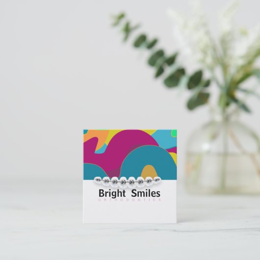 Zahnarztorthodontist-Visitenkarte Quadratische Visitenkarte (Stehend Vorderseite)