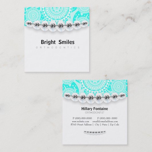 Zahnarztorthodontist-Visitenkarte Quadratische Visitenkarte (Vorne/Hinten)