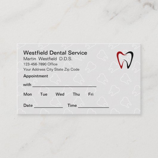 Zahnarztpatient Bulk Ernennung Erinnerung Visitenkarte (Vorderseite)