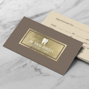 Zahnarztpflege Gold Label Braun Ernennung Terminkarte