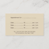 Zahnarztpflege Gold Label Braun Ernennung Terminkarte (Rückseite)