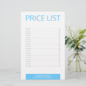 Zahnarztpraxis - einfache Preisliste Briefpapier (Stehend Vorderseite)