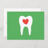 Zahnarztpraxis Erinnerung, grün Postkarte (Vorne/Hinten)