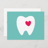 Zahnarztpraxis Erinnerung mit Herz aquamarin Postkarte (Vorne/Hinten)