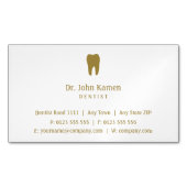 Zahnarztpraxis | Golden Dentis Magnetische Visitenkarte (Vorderseite)