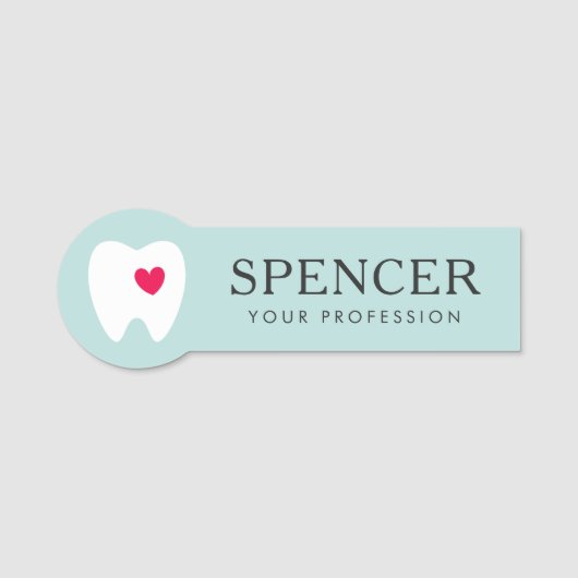Zahnarztpraxis mit Herz-Aqua-blauer Zahnarztpraxis Namensschild (Vorderseite)