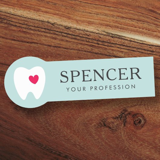 Zahnarztpraxis mit Herz-Aqua-blauer Zahnarztpraxis Namensschild