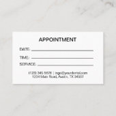 Zahnarztpraxis Visitenkarte (Rückseite)