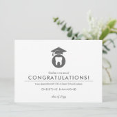 Zahnarztschule | Minimale Glückwunschs Einladung (Stehend Vorderseite)