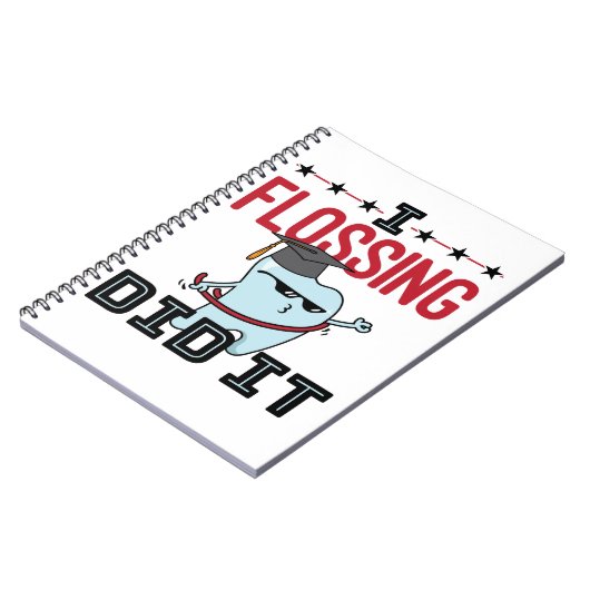 Zahnarztschulen Abschluss Funny Flossing Notizblock (Linke Seite)