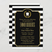 Zahnarztschulen Abschluss Moderne Striche Einladung (Vorne/Hinten)