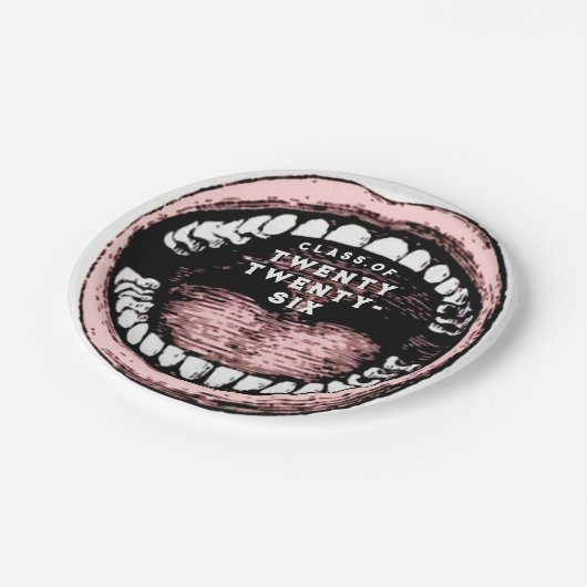 Zahnarztschullehrer-Abschluss Pappteller (Schrägansicht)