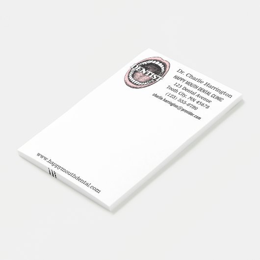 Zahnarztspezifische Post-It-Notizen Post-it Klebezettel (angewinkelt)