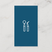 Zahnarztstuhl und -werkzeuge visitenkarte (Rückseite)