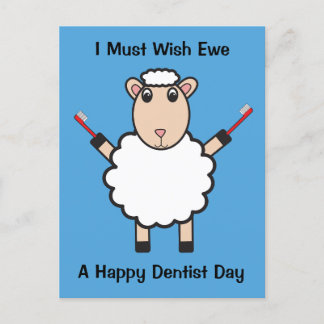 Zahnarzttagsschaf Zahnbürste Wish Ewe personalisie Postkarte