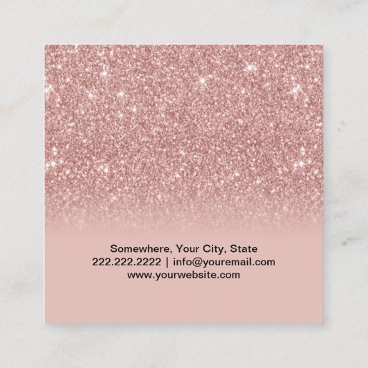 Zahnarzttooth Rose Gold Glitzer Zahnersatz Terminkarte (Rückseite)