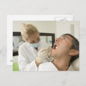 Zahnarztuntersucherin Postkarte (Vorne/Hinten)