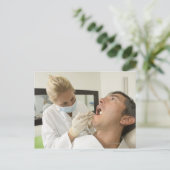 Zahnarztuntersucherin Postkarte (Stehend Vorderseite)