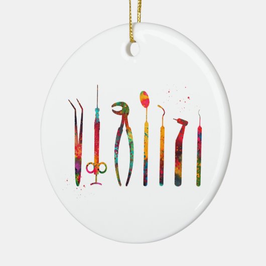 Zahnarztwerkzeuge Keramik Ornament (Links)