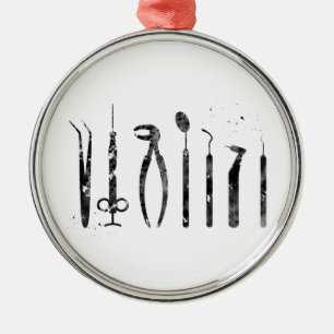 Zahnarztwerkzeuge Ornament Aus Metall
