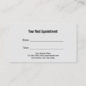 Zahnarztzahn-Anatomie-Logo Dusty Blue Dental Care Terminkarte (Rückseite)