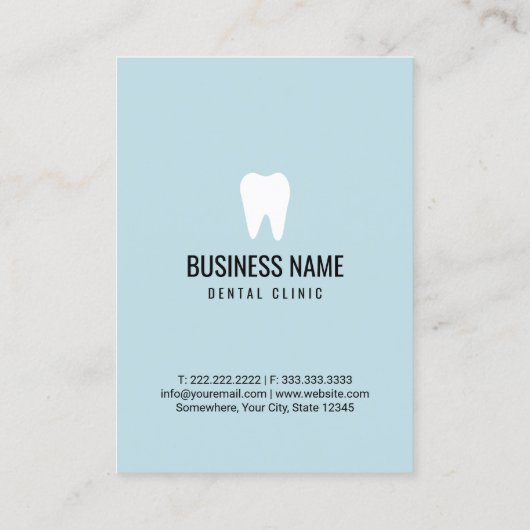 Zahnarztzahn Baby Blue Dental Care Termin (Rückseite)