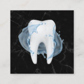 Zahnarztzahn Wasser Splash Marble Zahnklinik Quadratische Visitenkarte (Vorderseite)