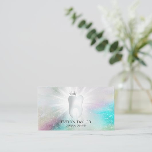 Zahnarztzahn Zahnklinik Whitening Smile Crown Visitenkarte (Stehend Vorderseite)