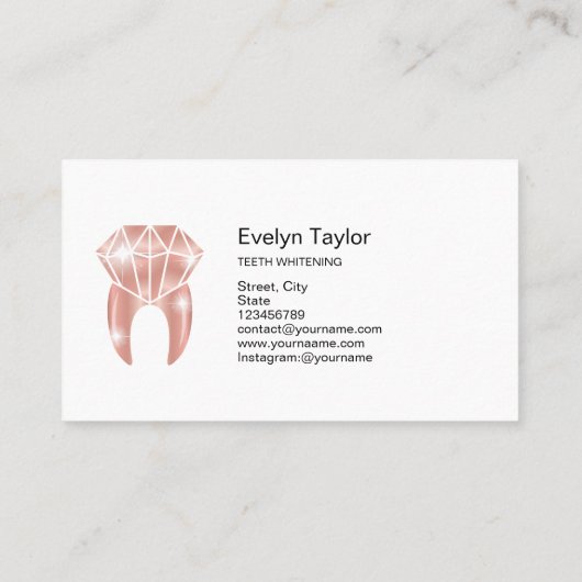 Zahnarztzahn Zahnklinik Whitening Smile Crown Visitenkarte (Rückseite)