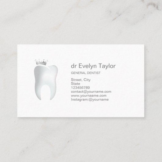 Zahnarztzahn Zahnklinik Whitening Smile Crown Visitenkarte (Rückseite)