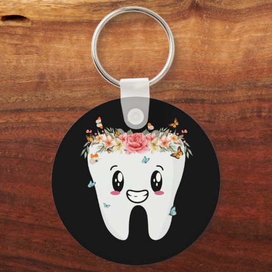 Zahnarztzahnarzt für Mundhygiene Schlüsselanhänger (Vorderseite)