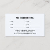 Zahnarztzahnarzt und Wasserschiff-Zahnarztarzt Terminkarte (Rückseite)