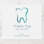 Zahnarztzahnärztin Danke Schaumweinetikett (Einzelnes Label)