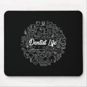 Zahnarztzahnärztin Zahnarzt zaubert Medizin Mousepad (Vorne)