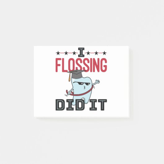 Zahnarztzahnärztliche Abschluss  Funny Flossing Post-it Klebezettel (Vorderseite)