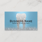 Zahnarztzahnklinik Blue & Silver Glitzer Terminkarte (Vorderseite)