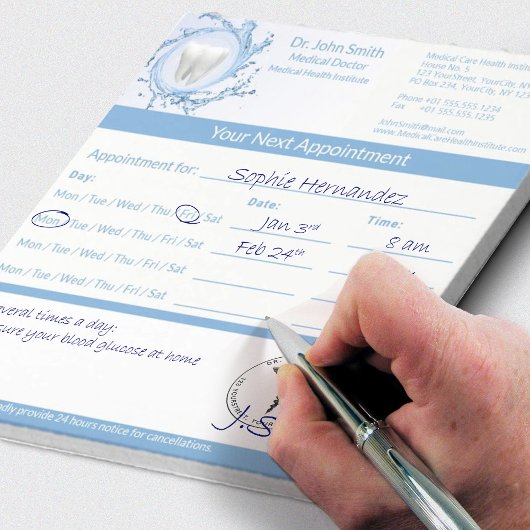 Zahnarztzahnmedizinischer Zahnarzt Notizblock