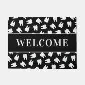 Zahnarztzahnmuster Schlicht Black Dental Office Fußmatte (Vorderseite)