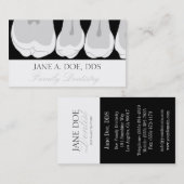 Zahnarztzahnzähne X-Ray Silver Script Visitenkarte (Vorne/Hinten)