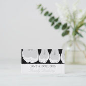 Zahnarztzahnzähne X-Ray Silver Script Visitenkarte (Stehend Vorderseite)