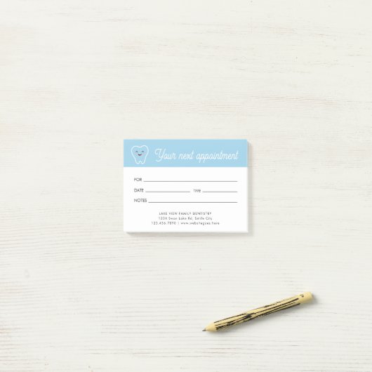 Zahnarztzeichen-Logo Zahnarzthygiene Ernennung Post-it Klebezettel (Auf Schreibtisch)