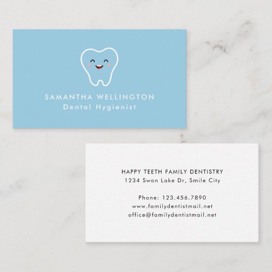 Zahnarztzeichen-Logo-Zahnarzthygiene Visitenkarte (Vorne/Hinten)