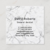 Zahnarztzeichen Moderne Silver Glitzer Zahnklinik Quadratische Visitenkarte (Rückseite)