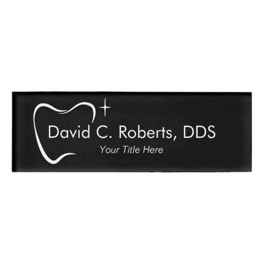 Zahnarztzeichen-Typografie Zahnärztin Namenschild (Vorderseite)