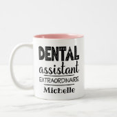 Zahnassistent Personalisiert Zweifarbige Tasse (Links)