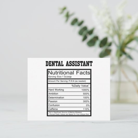 Zahnassistent Postkarte (Stehend Vorderseite)