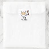 Zahnassistent Quadratischer Aufkleber (Tasche)