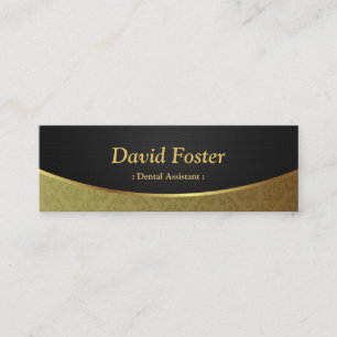 Zahnassistent - Schwarzer Gold Damask Mini Visitenkarte