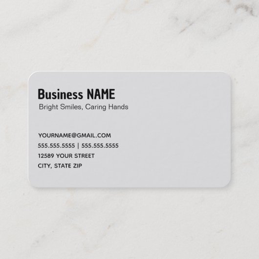 Zahnassistent Visitenkarte (Rückseite)